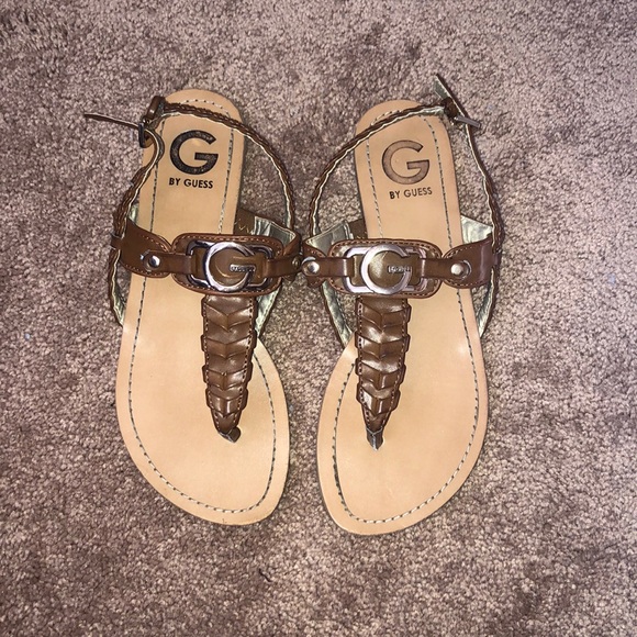G by Guess Brown with Gold Sandals - Picture 1 of 4